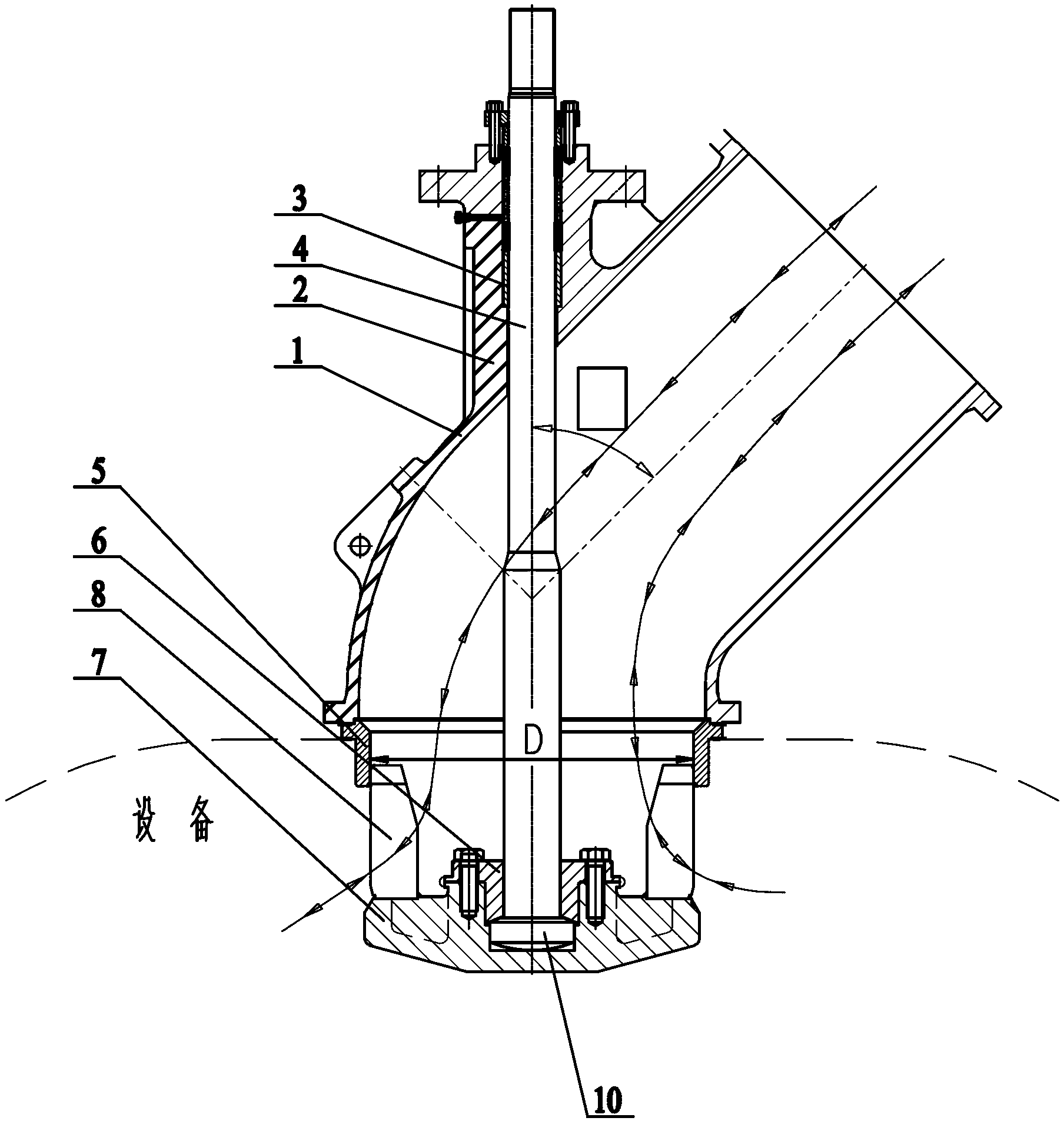 Ultra-large-diameter material switch angle valve