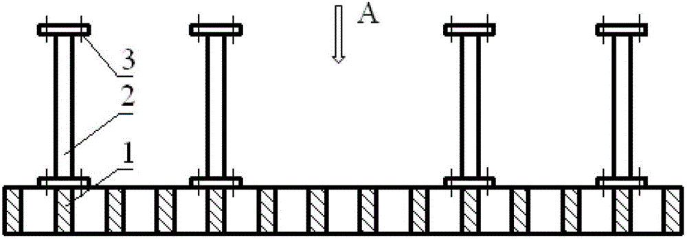 A plate-shaped flow distribution device for the lower chamber of a nuclear reactor