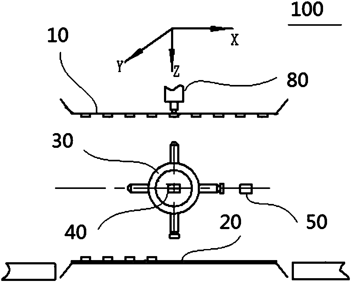 Chip attaching device and method