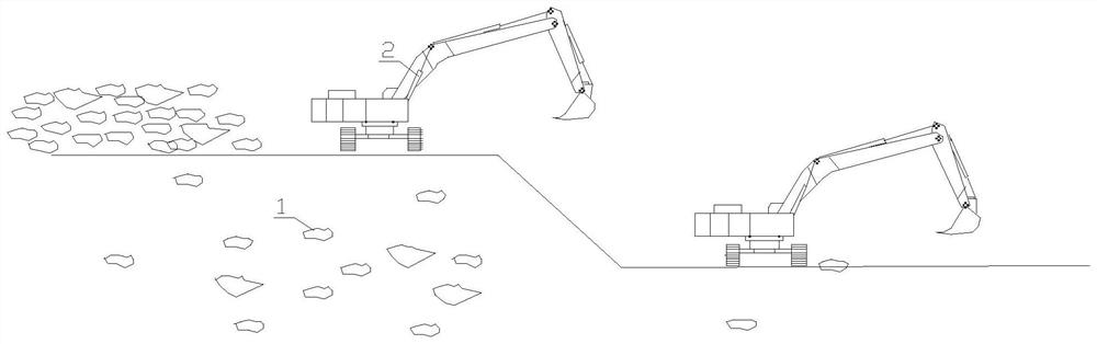 Coastal mud flat backfill large dimension stone area PHC pipe pile construction method