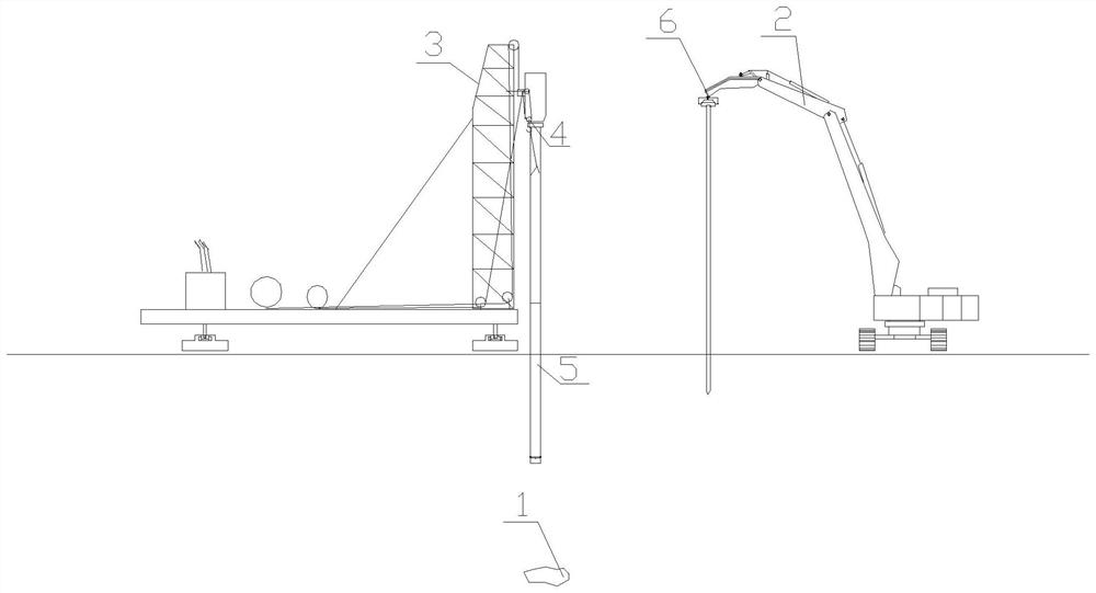 Coastal mud flat backfill large dimension stone area PHC pipe pile construction method