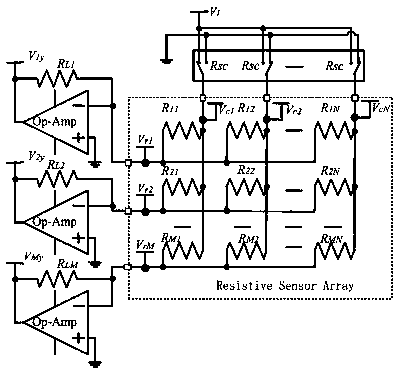 Fast readout circuit of resistive sensor array based on two-wire system isopotential method