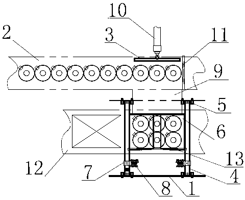 Bottle blanking mechanism of drop type packing machine