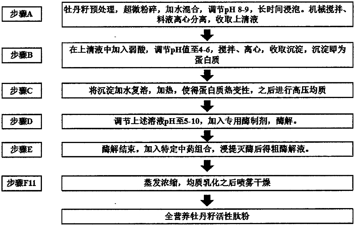 Paeonia suffruticosa seed bioactive peptide and preparation method