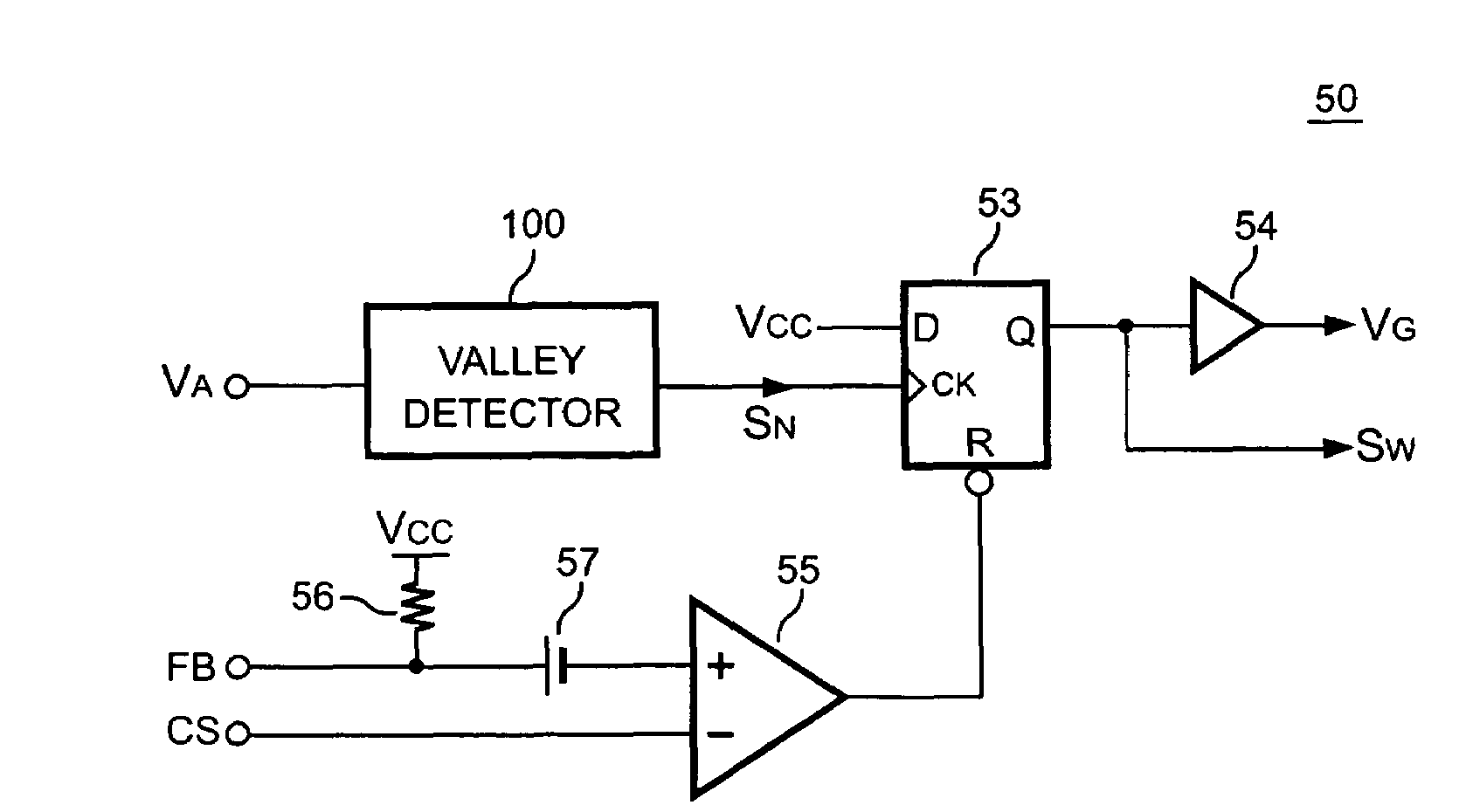 Switching control circuit having a valley voltage detector to achieve soft switching for a resonant power converter