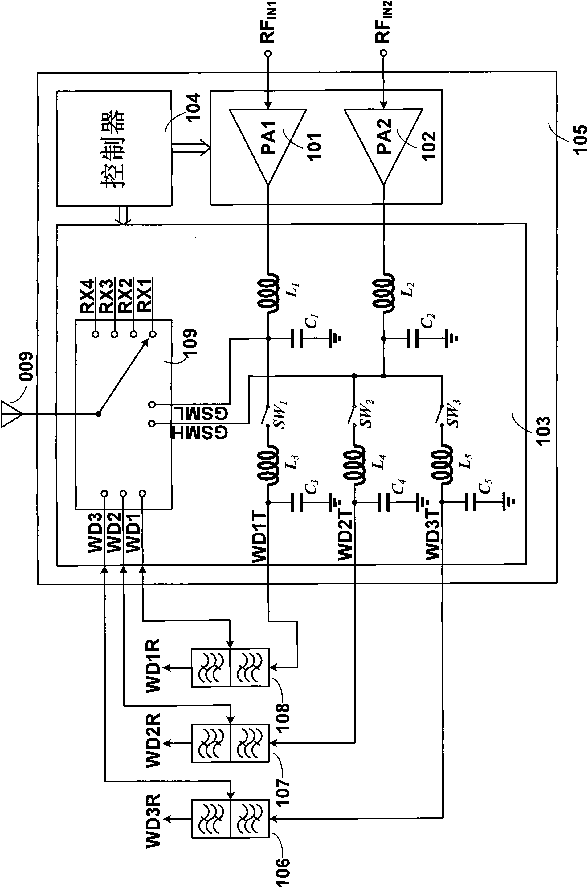 Configurable multimode radio-frequency front end module and mobile terminal having same