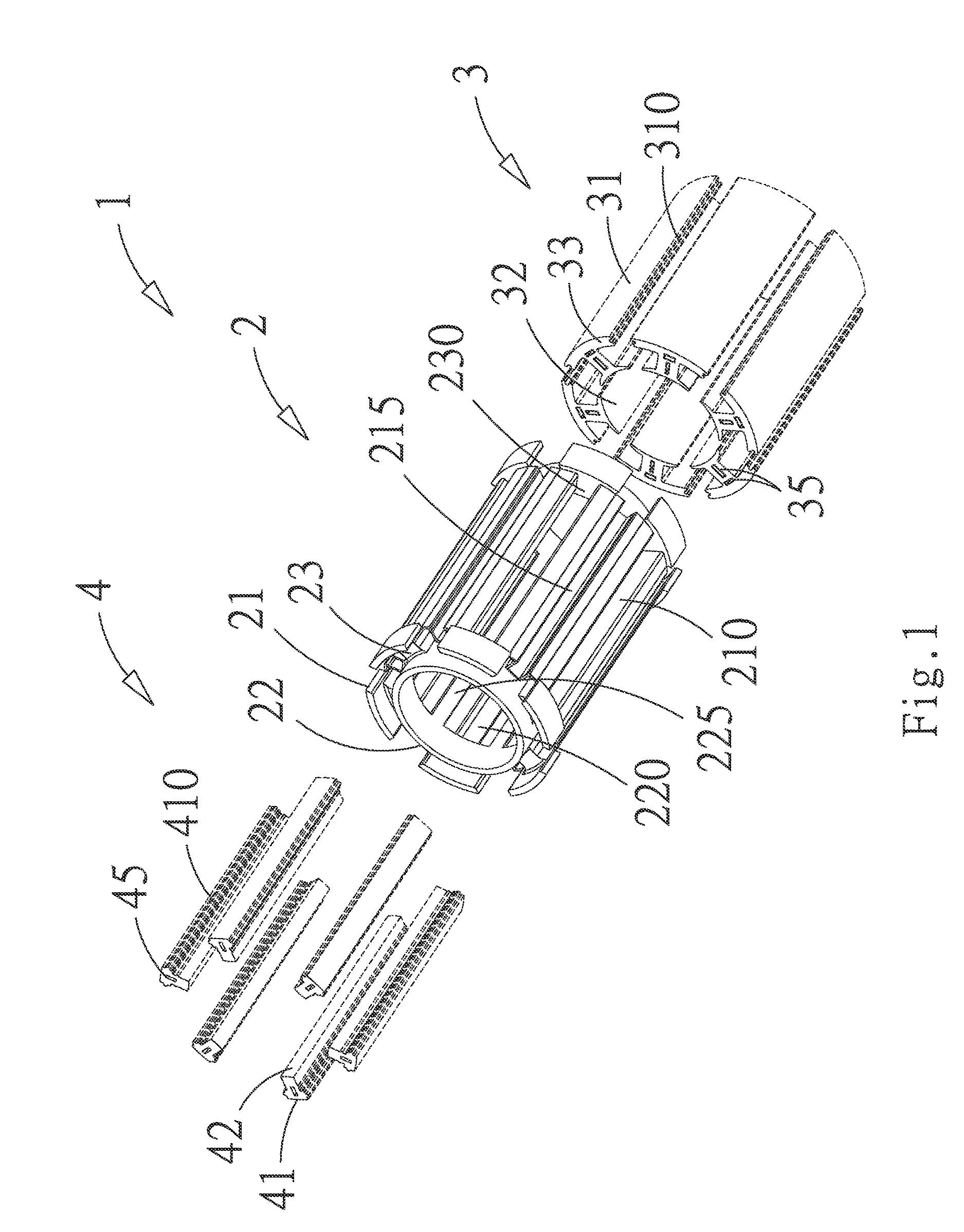 Motor stator device with simple coil-winding structure
