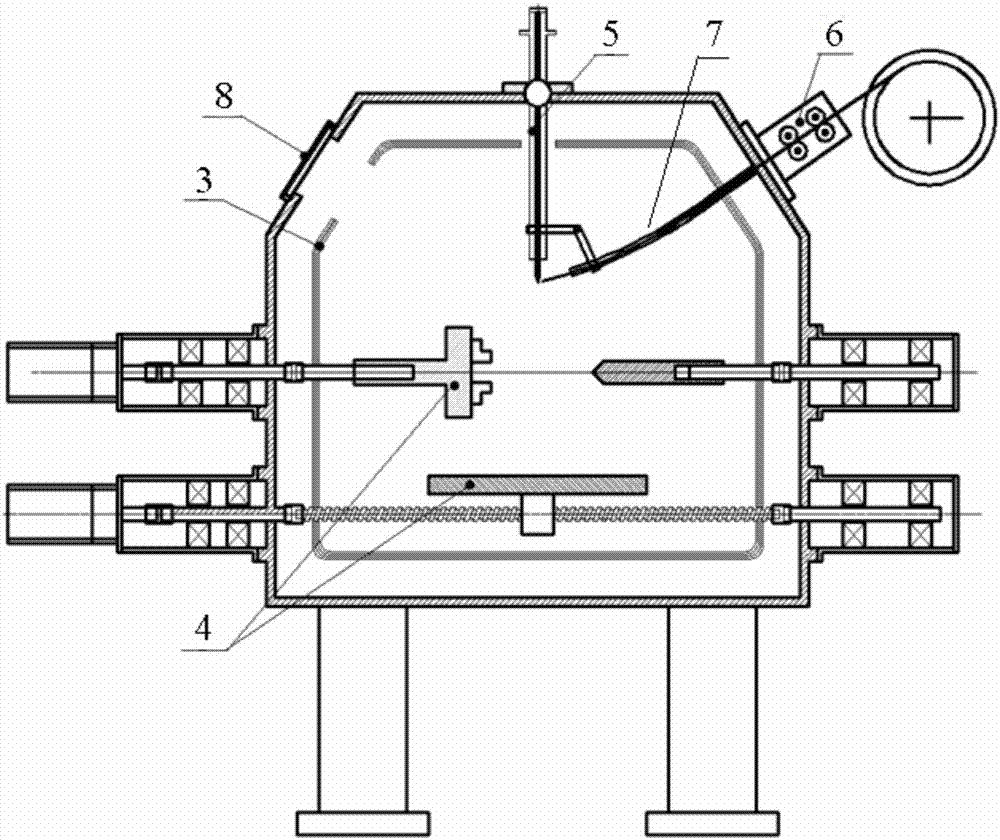 Combined heat source welding method and device in vacuum/ in protective atmosphere
