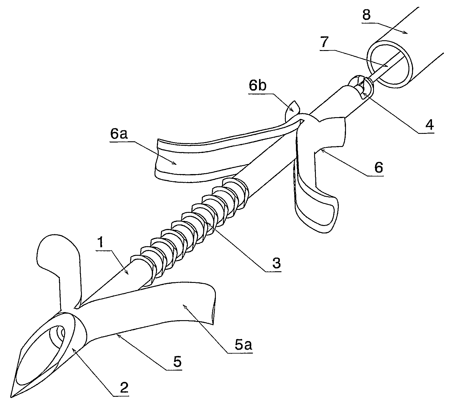 Blind rivet for adapting biological tissue and device for setting the same, in particular through the instrument channel of an endoscope