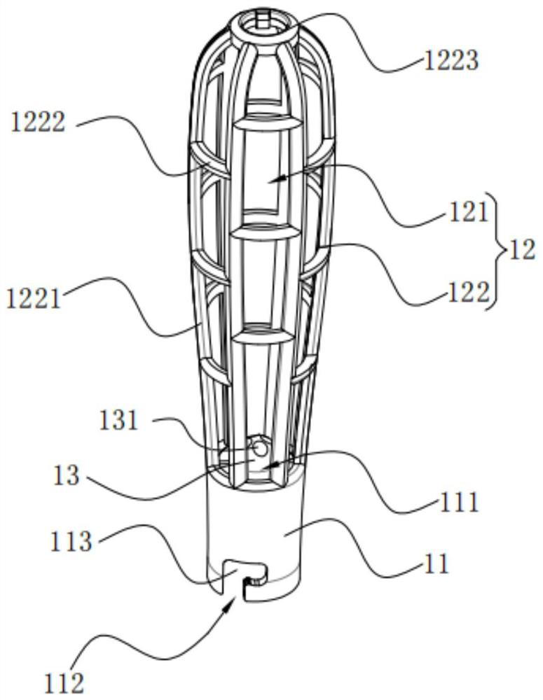 Vagina cleaning treatment head and vagina cleaning treatment device