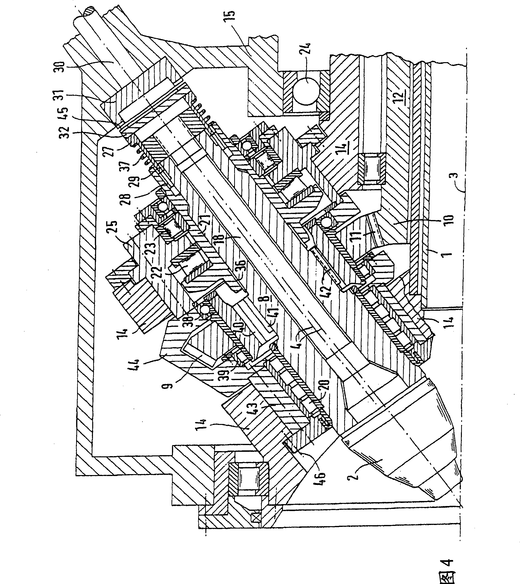 Device for skew rolling the tubular or rod shaped rolling piece