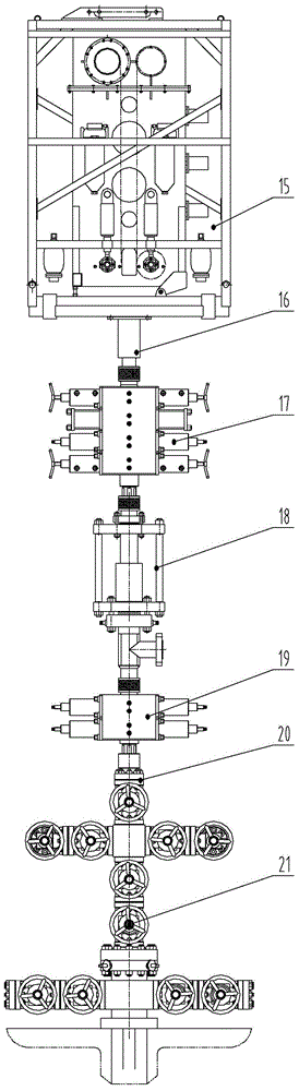 Hanging and tensioning device, production tubular column and tensioning and tie-back method of coiled tubing