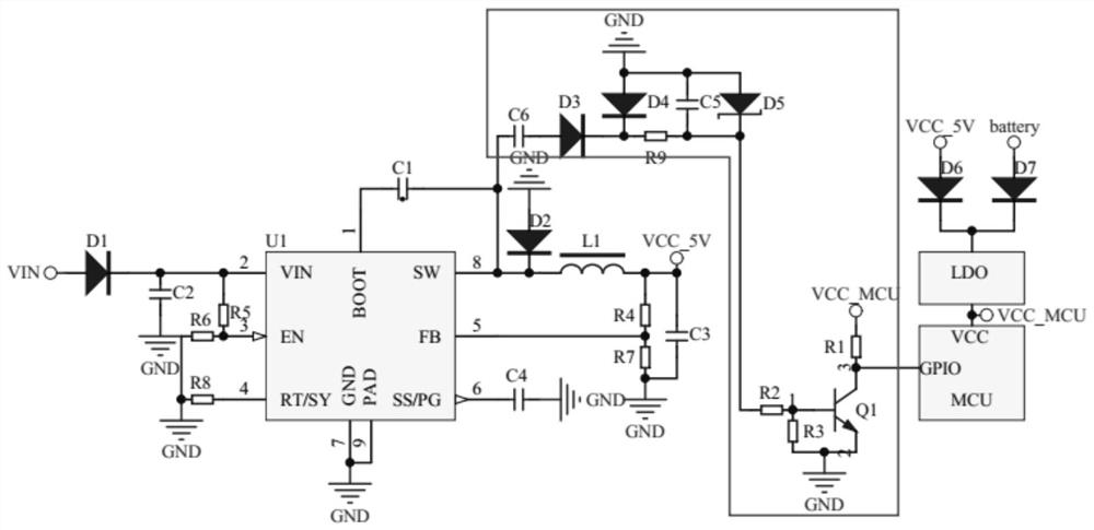 Vehicle-mounted terminal power failure detection circuit and method