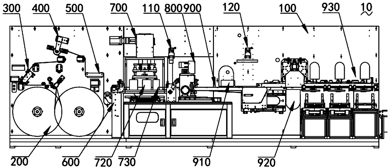 Die cutting mechanism with pole piece corner cutting, system comprising die cutting mechanism and method