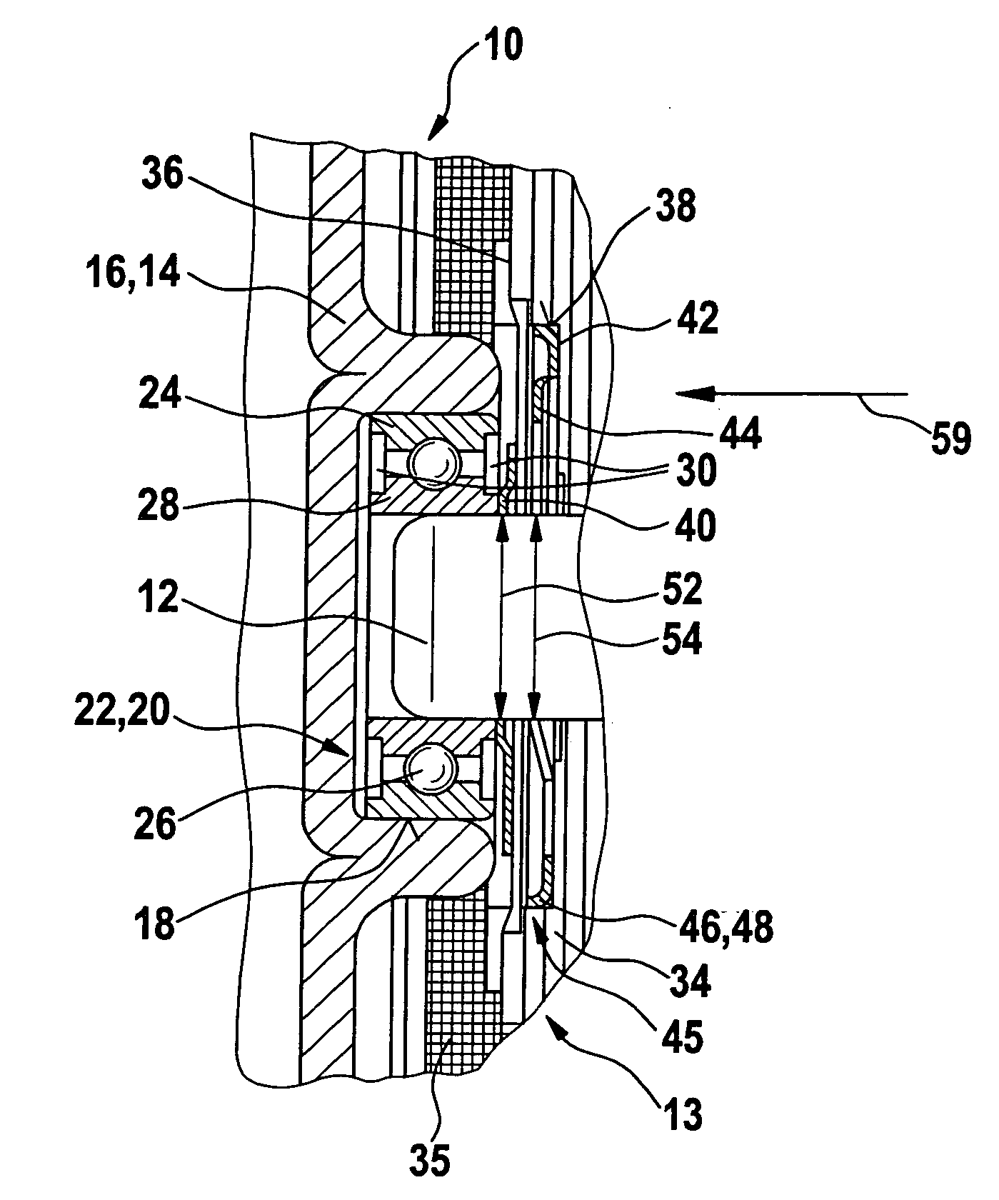 Electric Machine Comprising an Axial Spring-Loaded Element