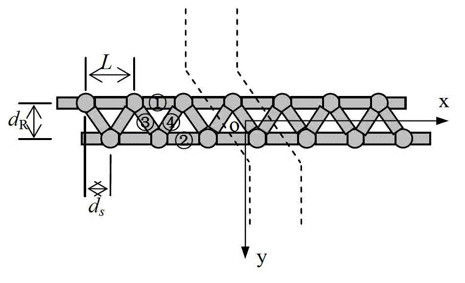 Linkage type row pile vibration isolation structure