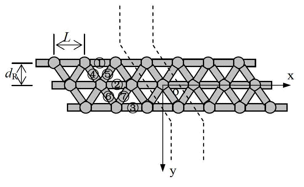 Linkage type row pile vibration isolation structure