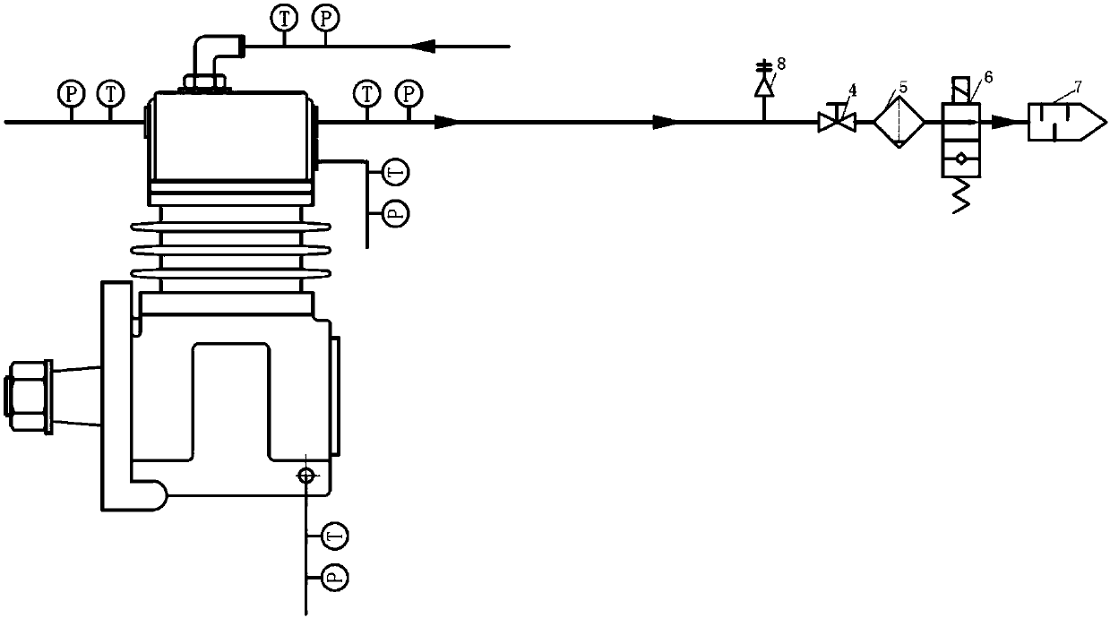 Mounting test device for fully automatic air compressor