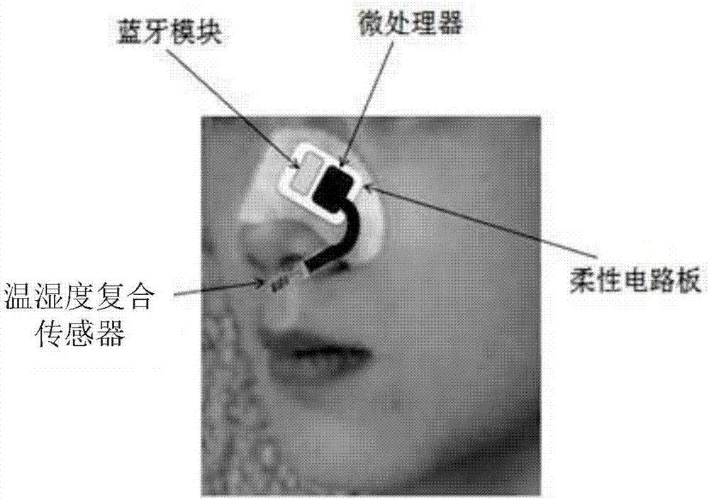 Apnea detection and early warning device and method based on smartphone and nose sticking type respiration sensor