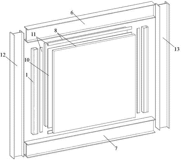 Anti-buckling steel plate shear wall with end columns and its construction method