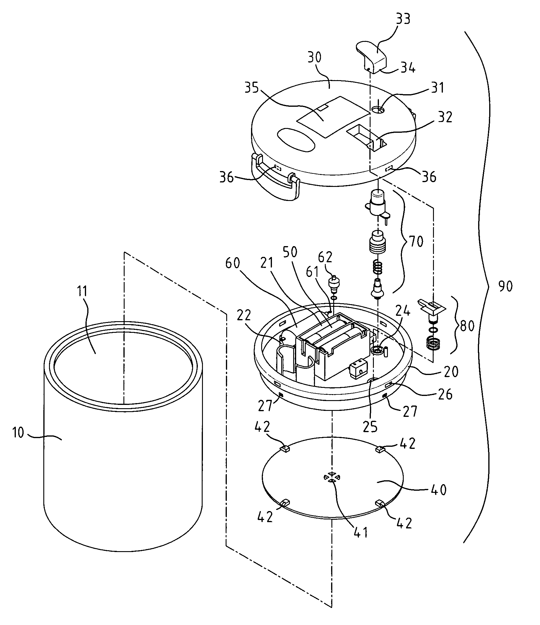 Automatic suction structure of a vacuum container