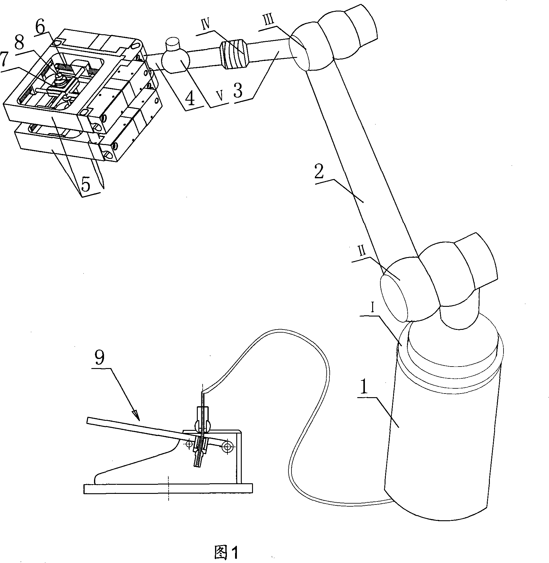 Active-passive mixed-connected robot with nine degrees of freedom