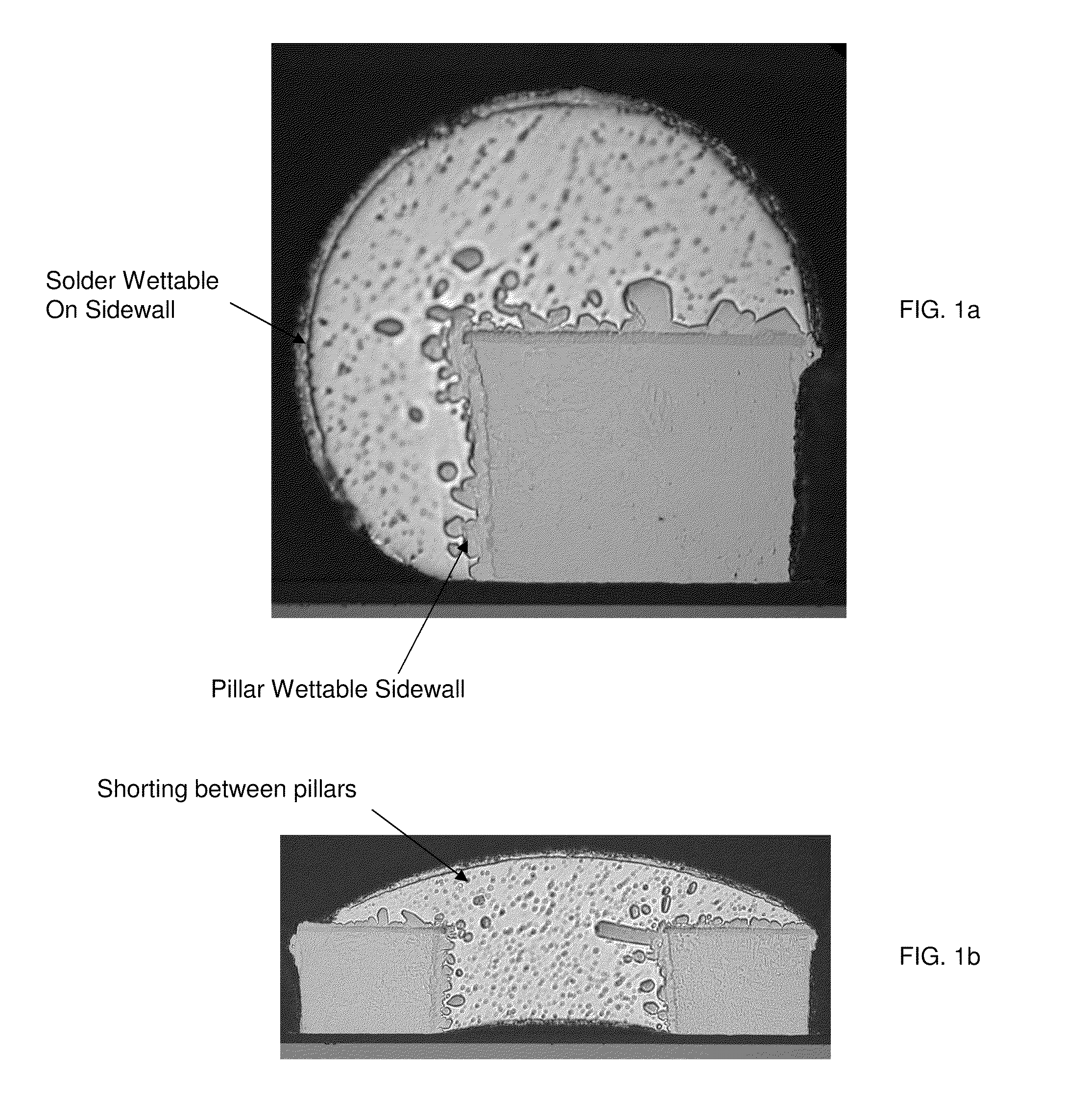 Solder Interconnect with Non-Wettable Sidewall Pillars and Methods of Manufacture