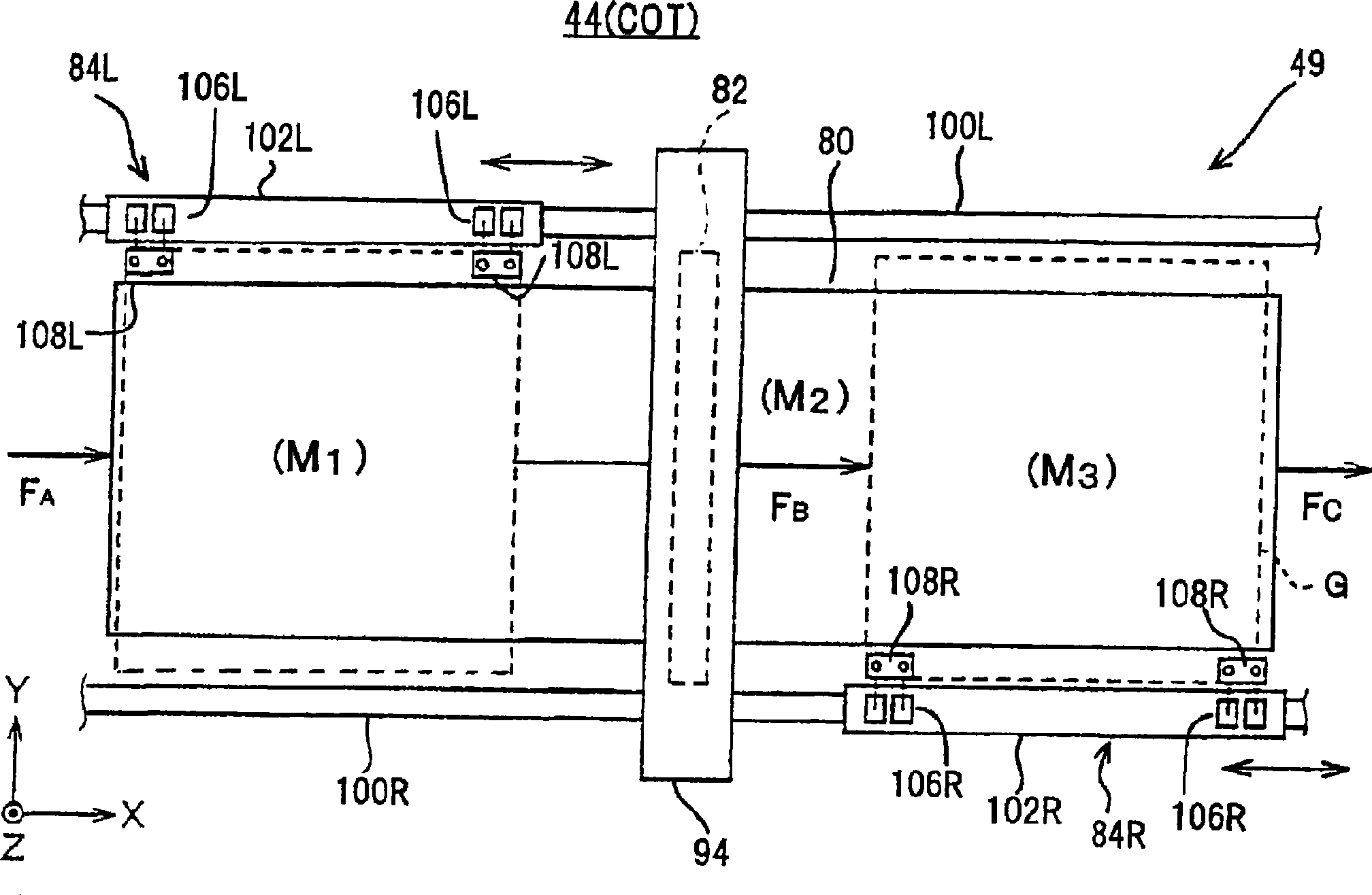 Substrate treatment device, coating device and coating method