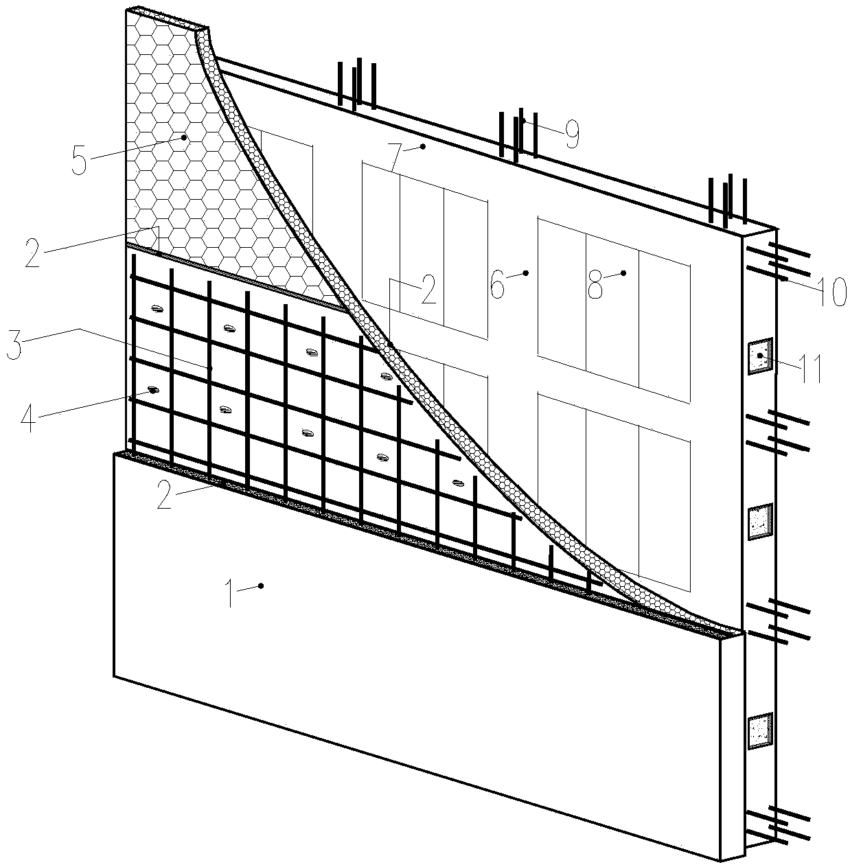 Fabricated bidirectional composite wall board provided with keyway-shaped grooves and construction method of fabricated bidirectional composite wall board