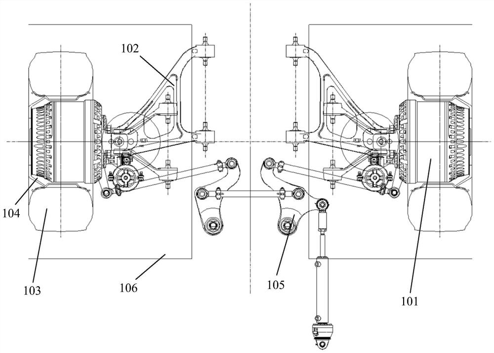 Low-floor rubber wheel bogie based on hub motor