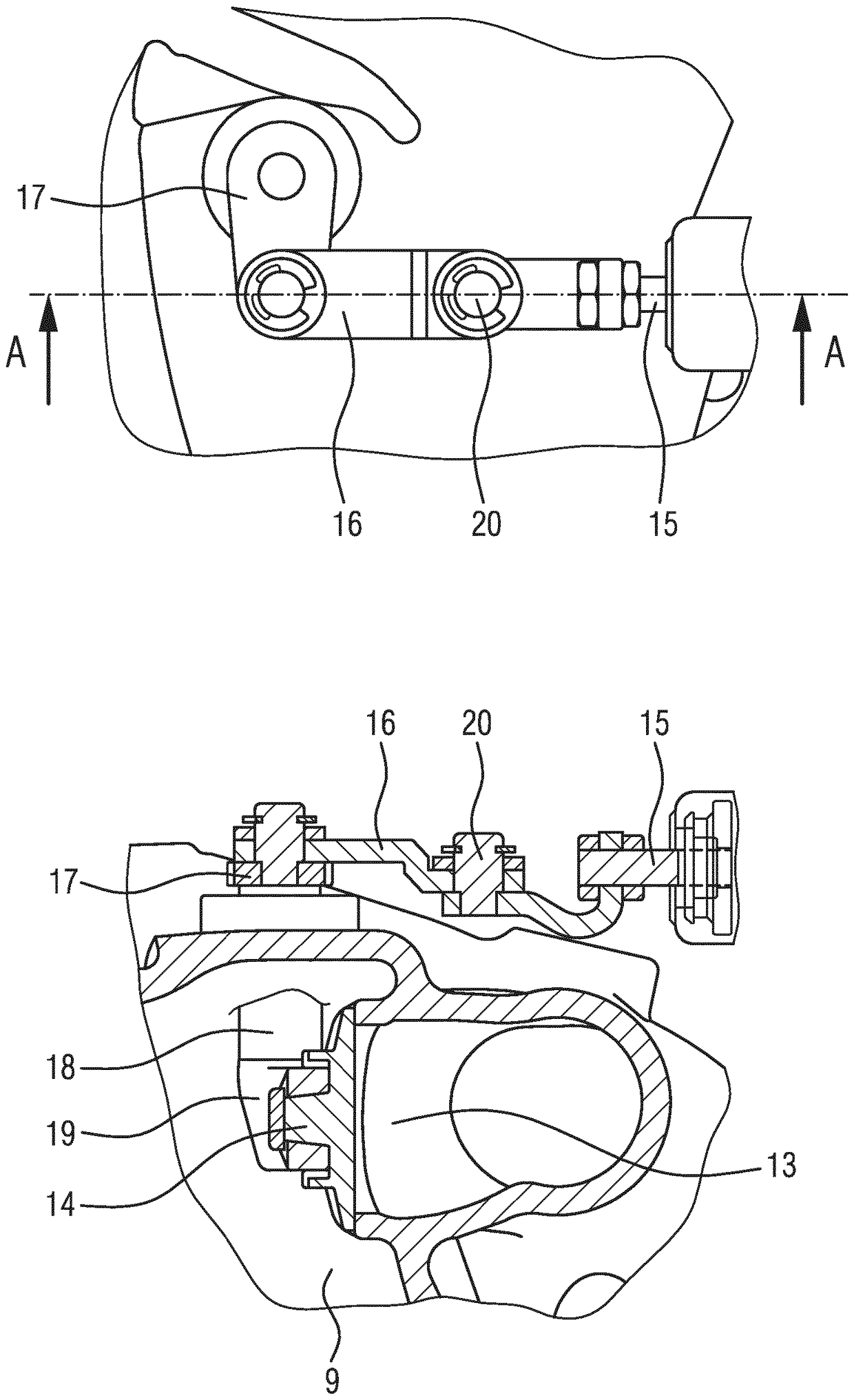 Turbine for an exhaust turbocharger having a two-volute turbine housing and a linear valve for volute connection and wastegate control