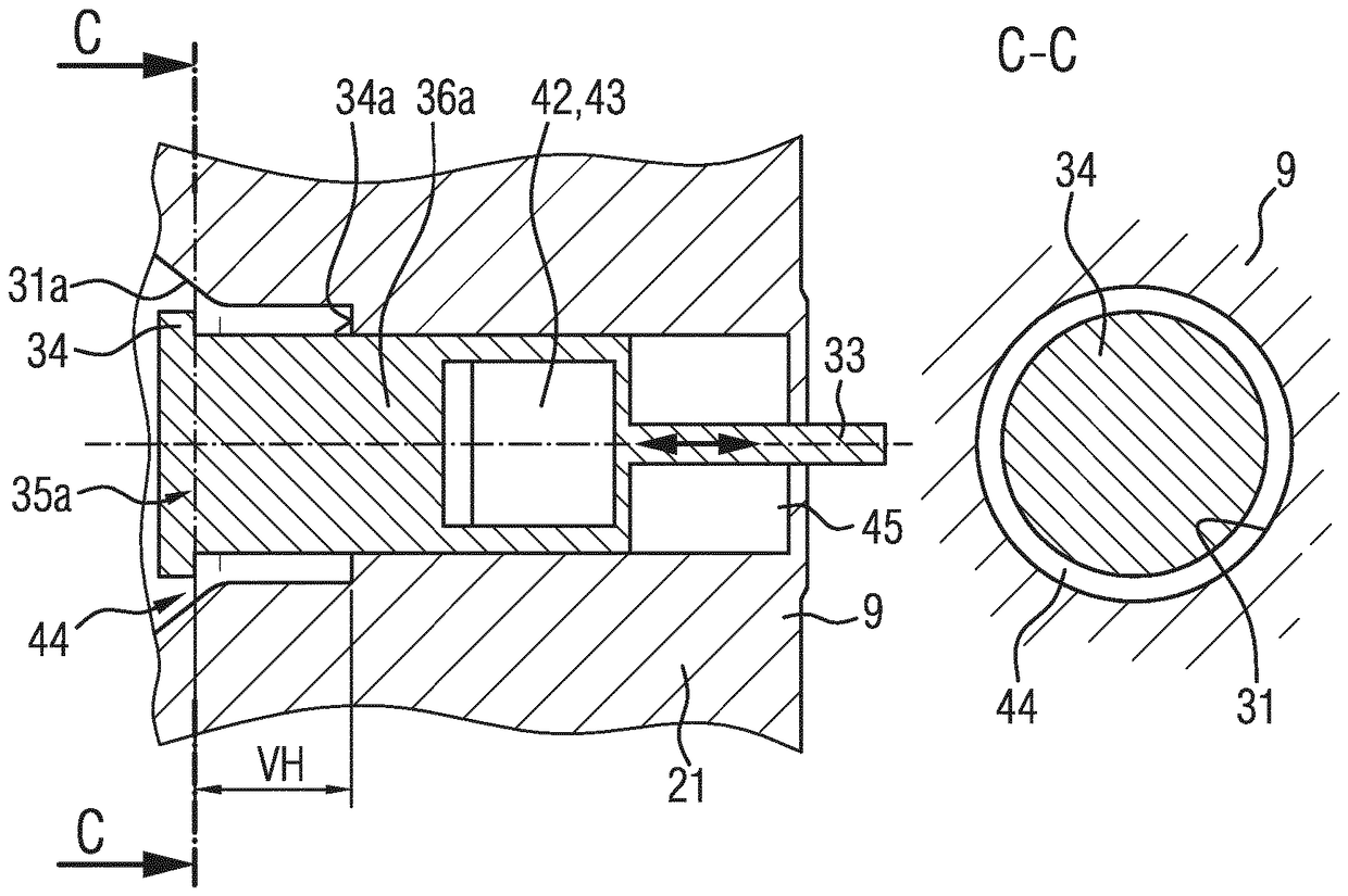 Turbine for an exhaust turbocharger having a two-volute turbine housing and a linear valve for volute connection and wastegate control