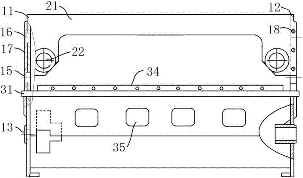 Machining method of rolling wheel type mechanical plate shearing machine supporting mechanism