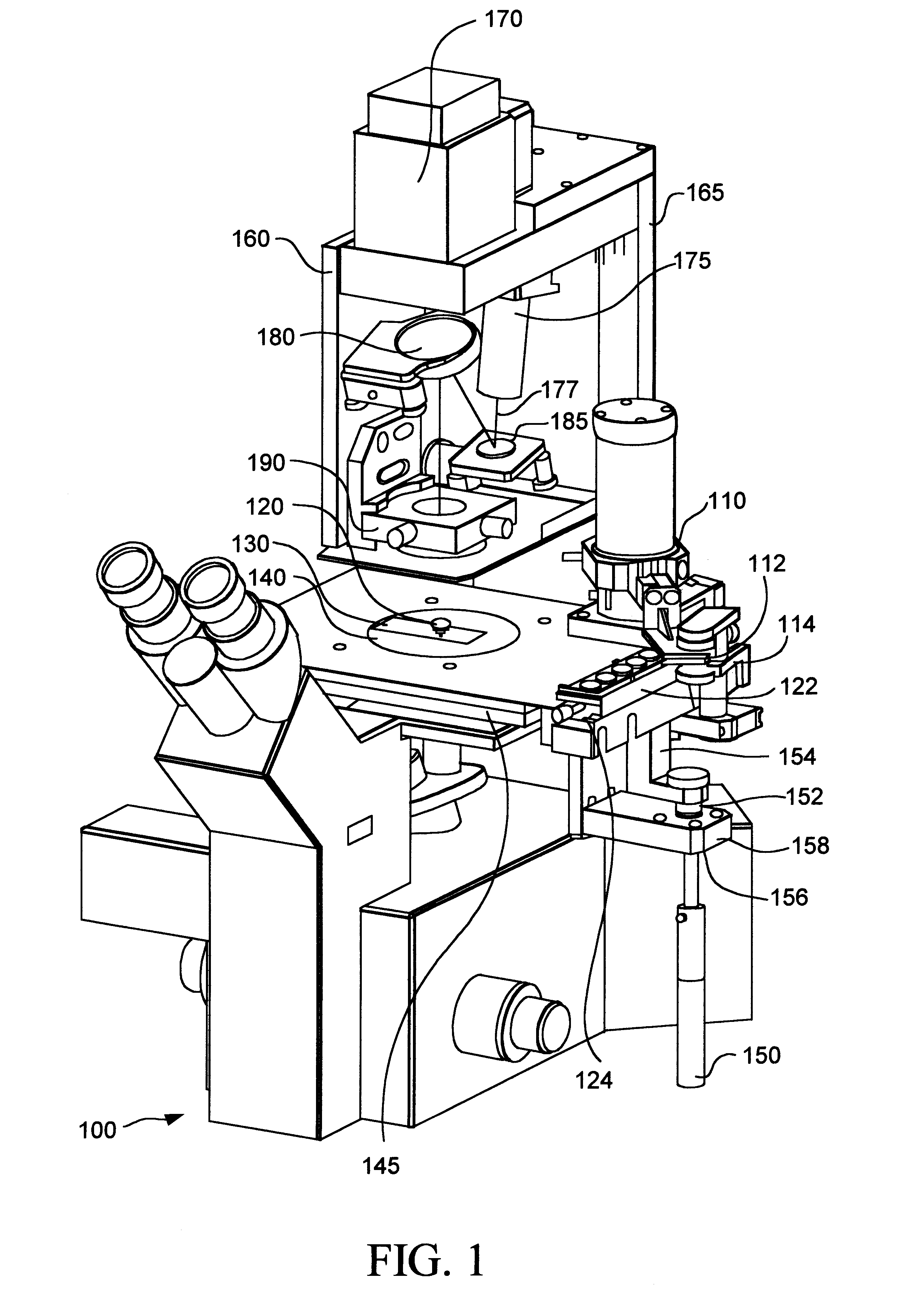 Laser capture microdissection pressure plate and transfer arm