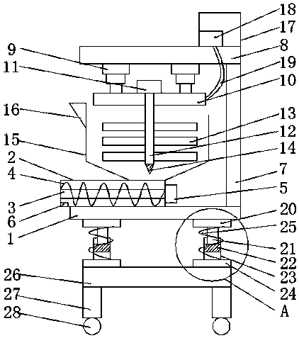 Stirring mixing device for constructional engineering