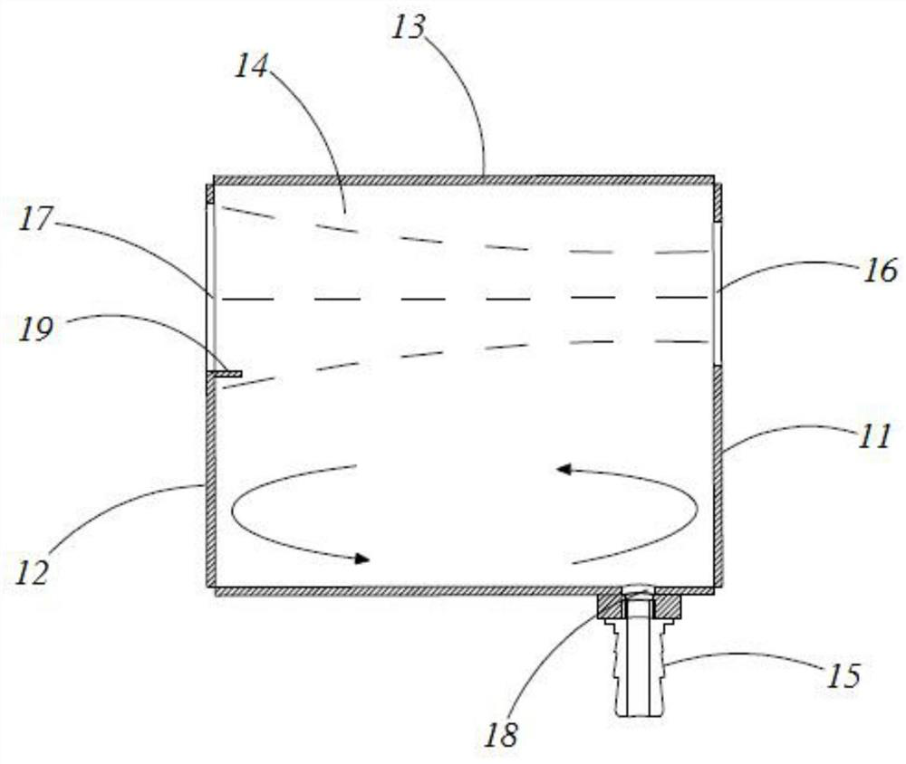 Water collector and tail gas treatment device for vehicle tail gas treatment device