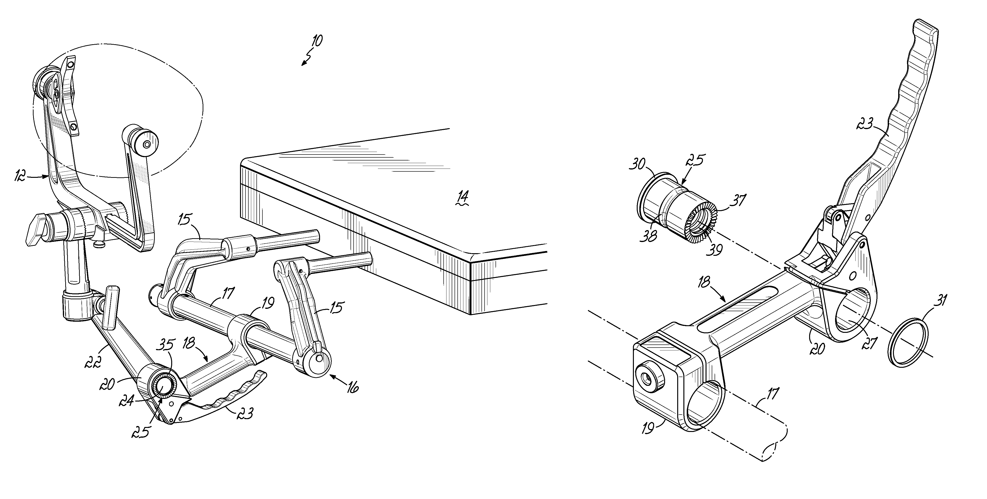 Durable connector for base unit handle of a patient head support system