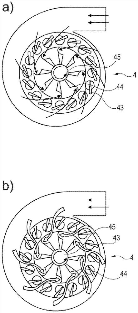 Controlling the position of turbine guide vanes and of a coolant flow