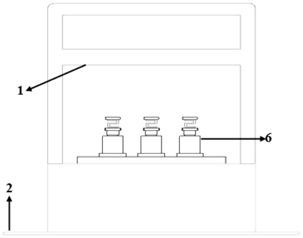 Tensile pressure testing machine for batch pressing and method for realizing batch pressing of workpieces