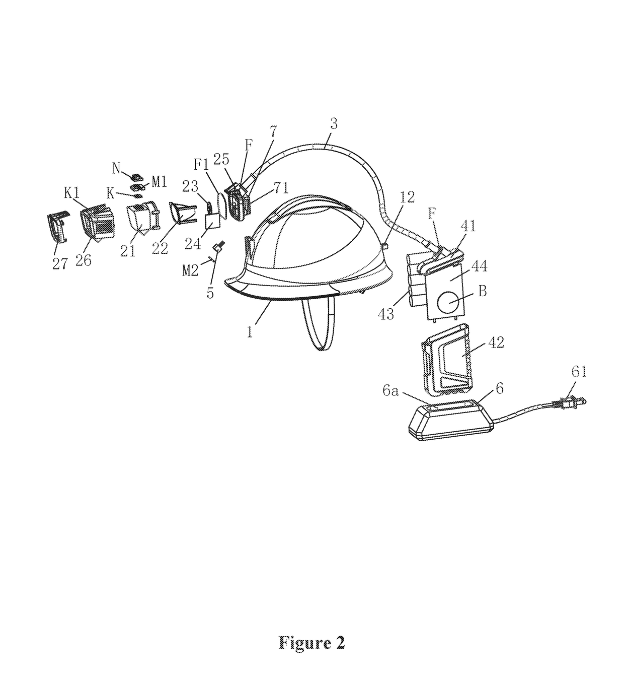 Gas warning head lamp