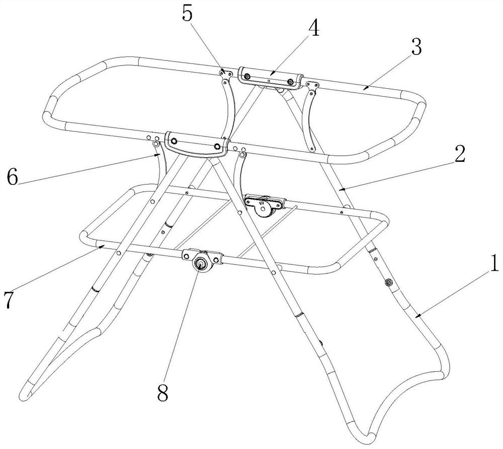 Folding baby crib with double-locking function