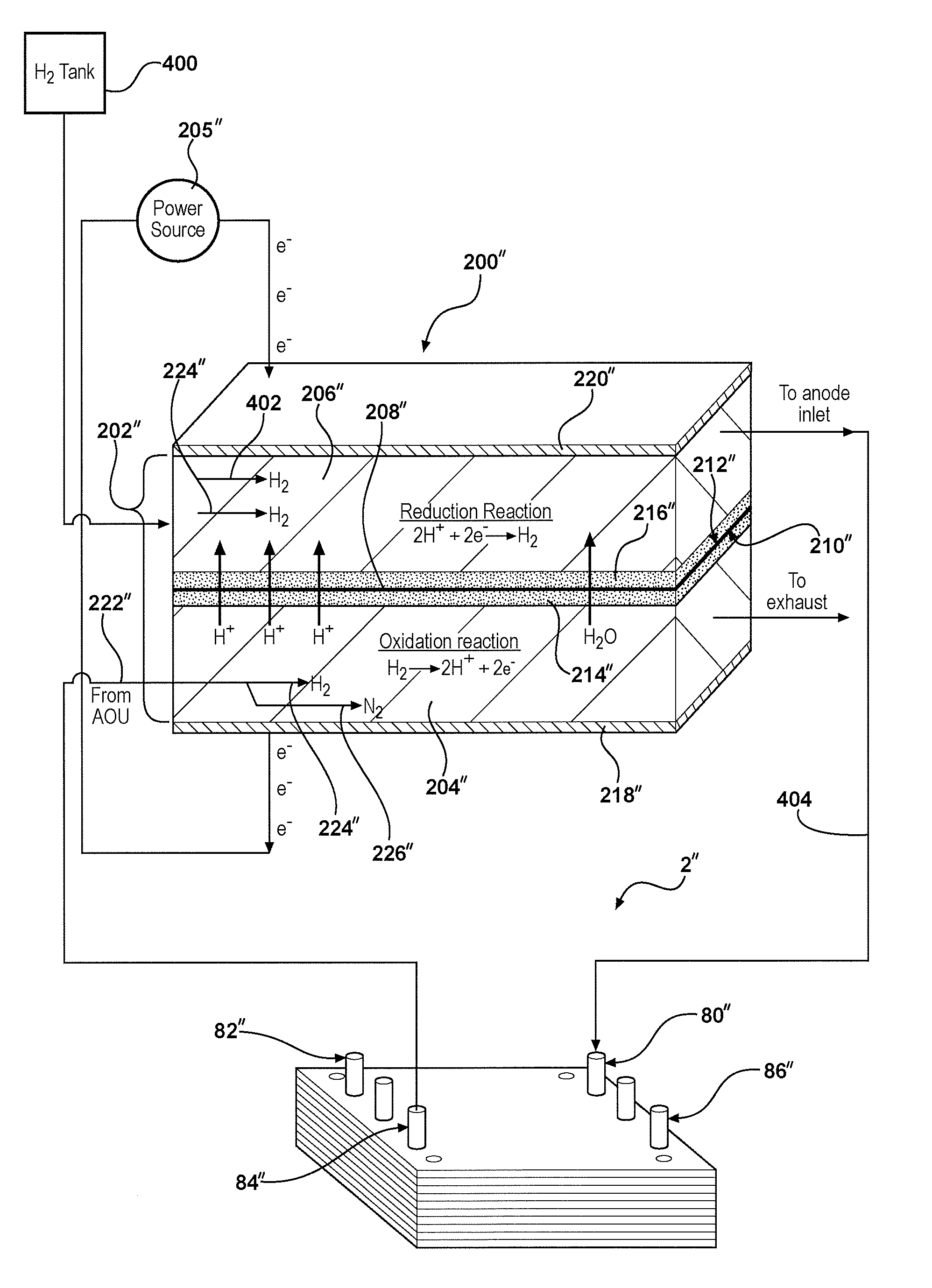 Recovery of inert gas from a fuel cell exhaust stream