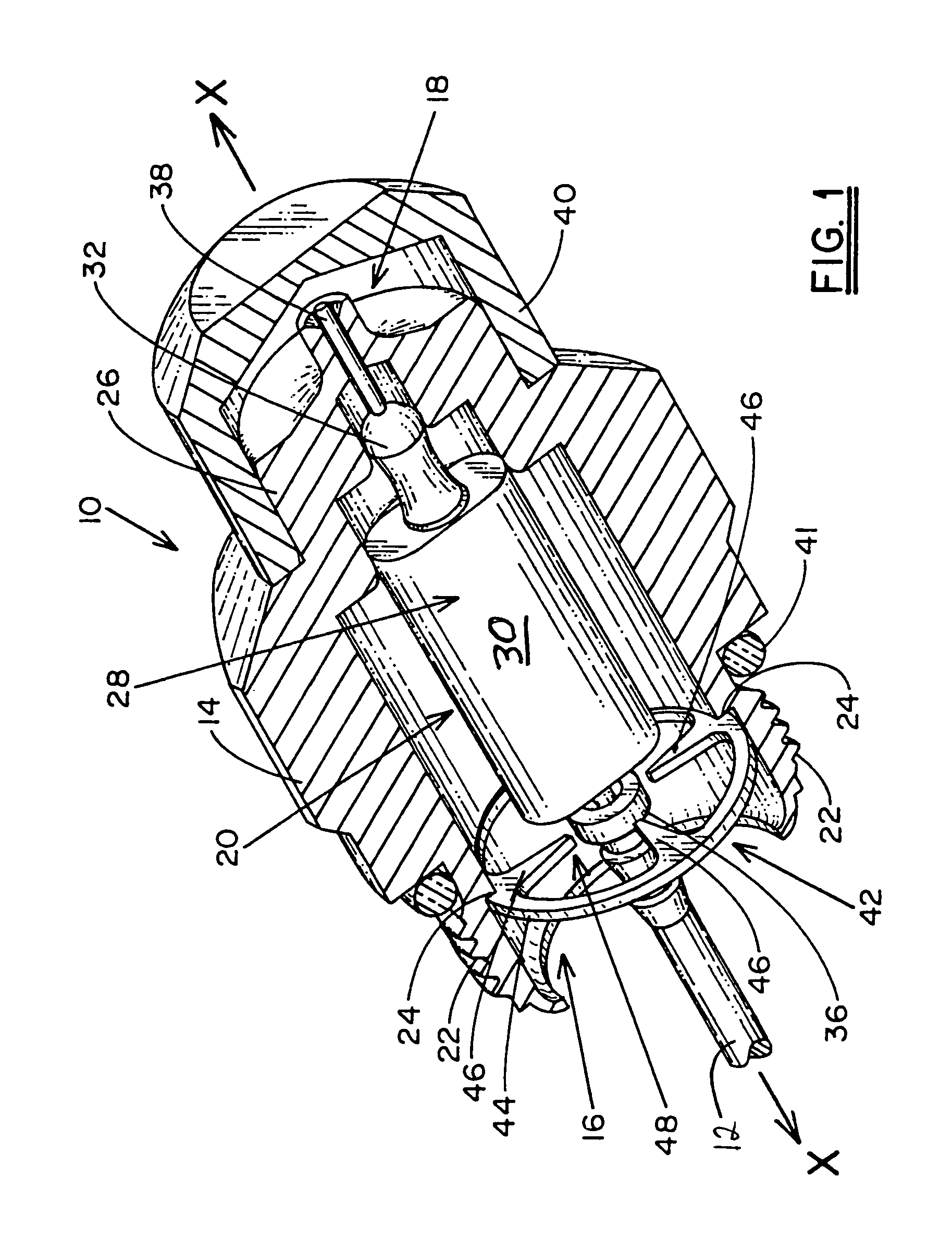 High voltage surge protection element for use with CATV coaxial cable connectors