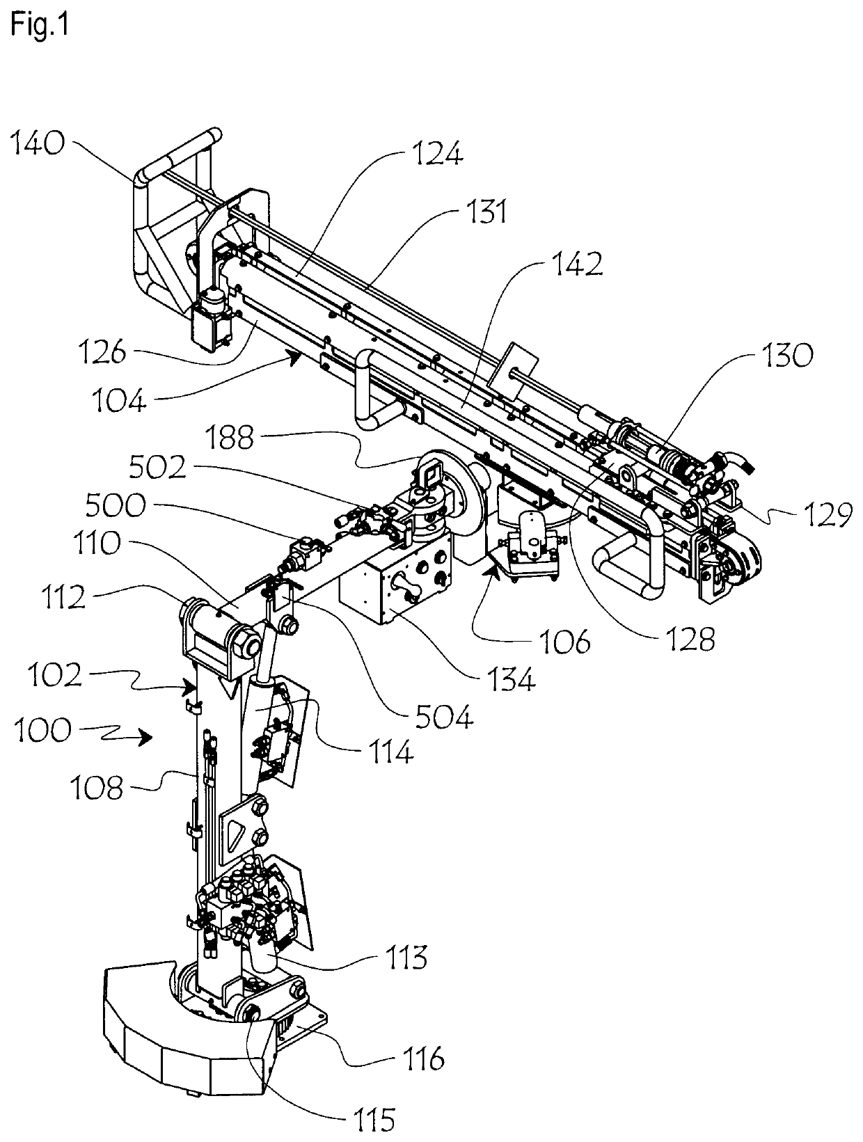 Self-supporting pneumatic hammer positioner with universal joint