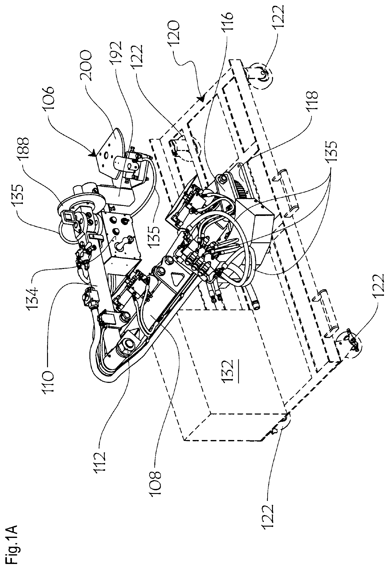 Self-supporting pneumatic hammer positioner with universal joint