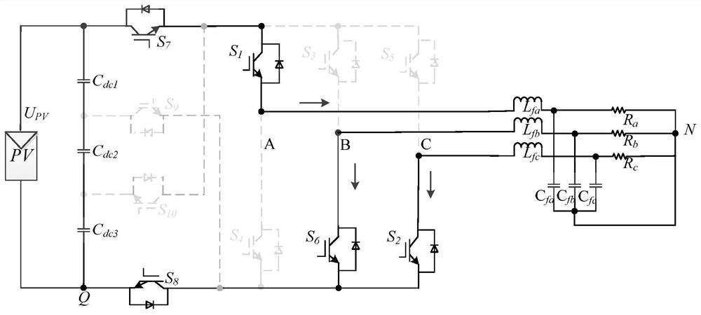 A ten-switch interleaved clamp three-phase photovoltaic inverter topology