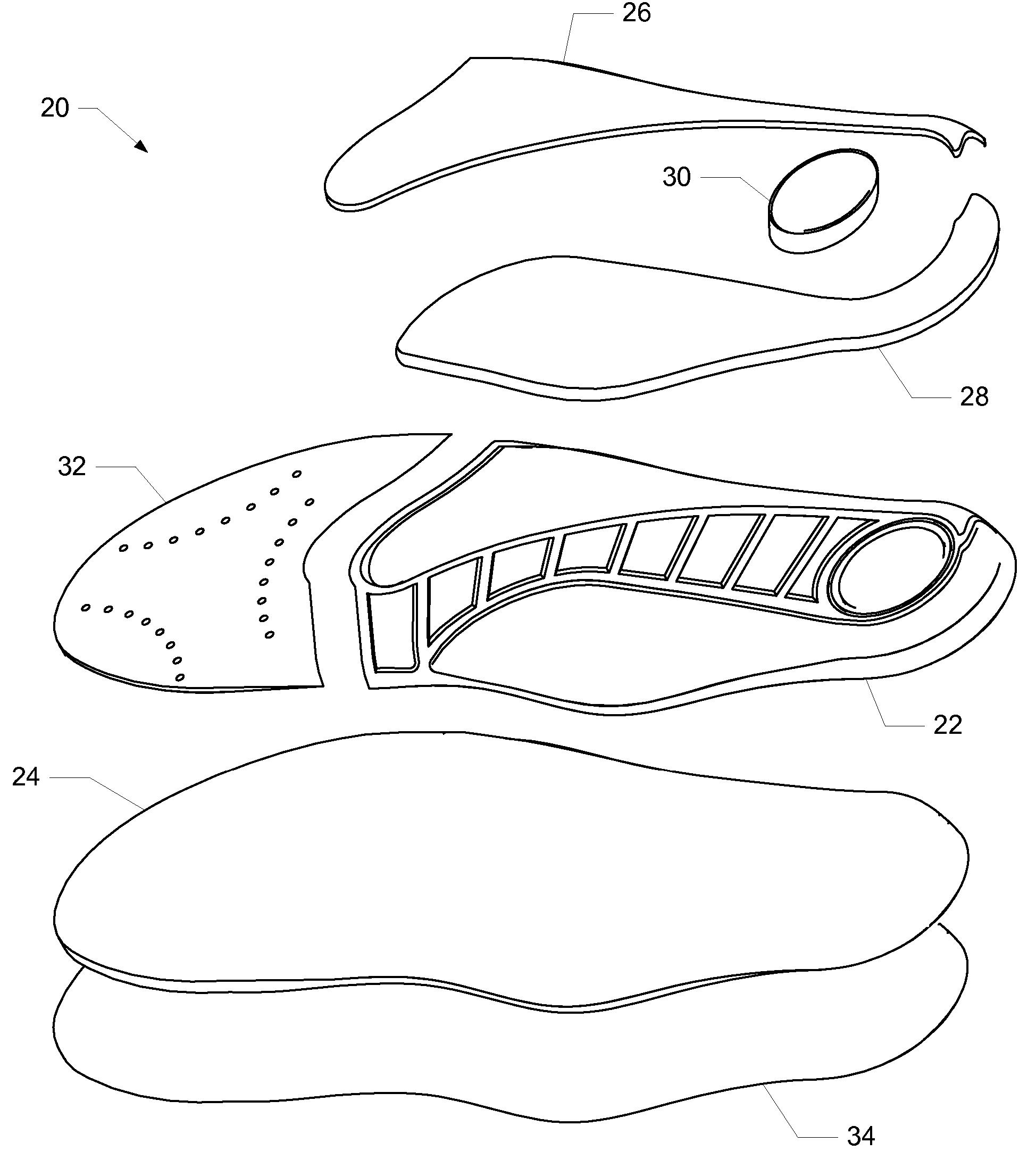 Shoe insole with improved support and motion control