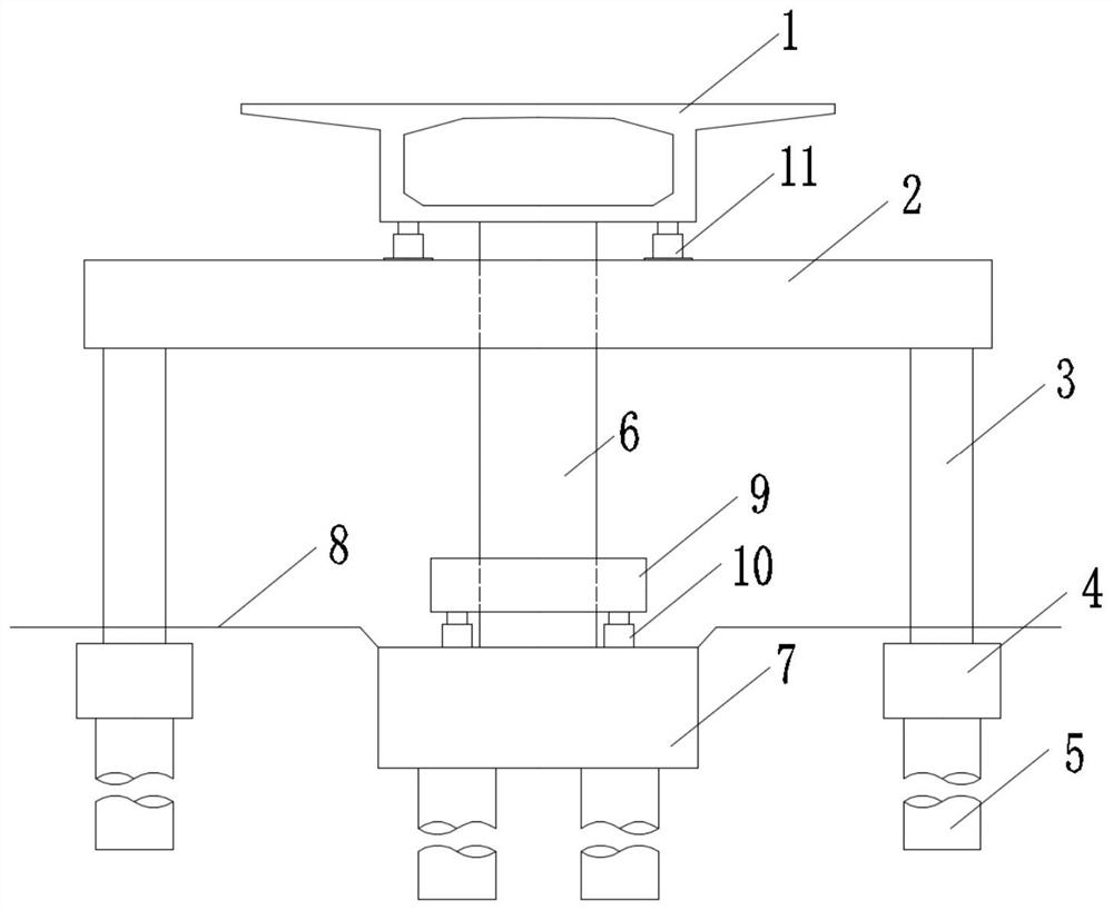 A pier column underpinning method for a pier-beam consolidated continuous girder bridge