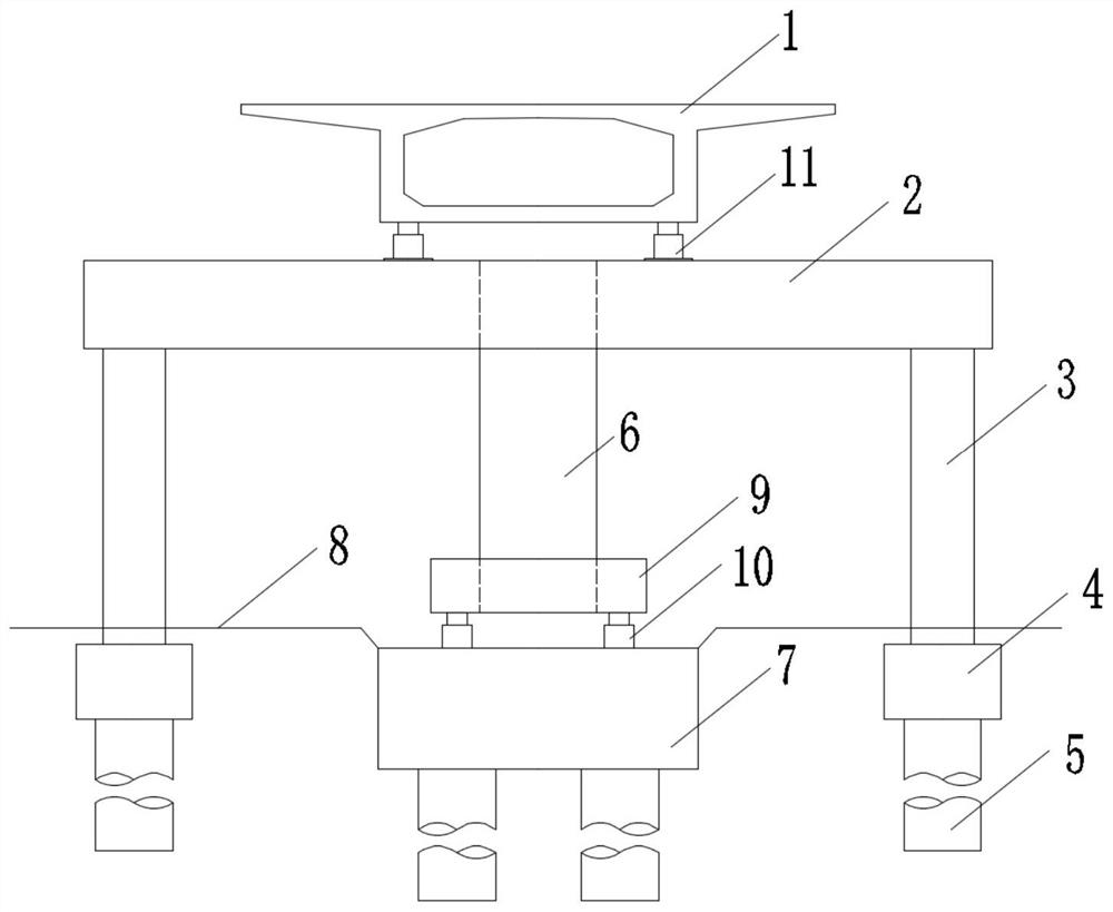 A pier column underpinning method for a pier-beam consolidated continuous girder bridge