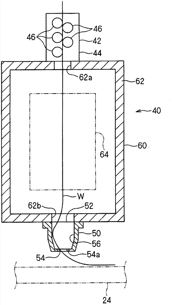 Electric wire laying head device, and electric wire laying apparatus